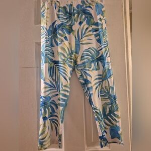 Tropical Leaf Print Leggings